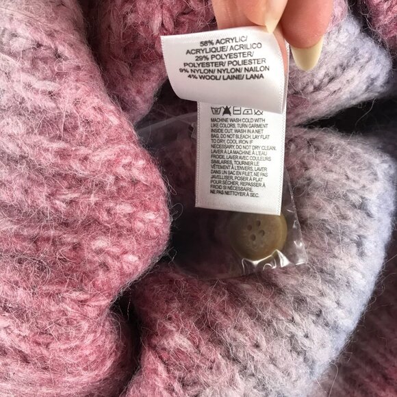 LUCKY BRAND Chunky Winter Cardigan NEW Size LARGE - Picture 7 of 9